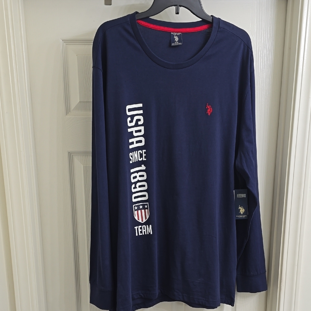 US POLO Navy Long Sleeve Men's Shirt